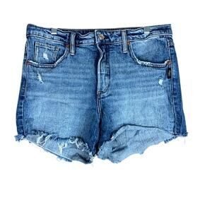 Silver Womens Jeans Shorts Blue Denim Beau Short Frayed Hem Stretch W29/L3.5